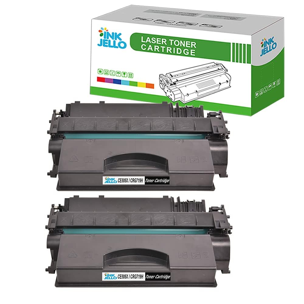 InkJello Compatible Toner Cartridge Replacement for HP LaserJet P2050 P2055 P2055d P2055dn P2055x CE505X (Black, 2-Pack)
