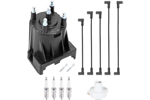 Tektall Tune Up Kit (Distributor Cap, Rotor, 4X Spark Plugs, 5X Spark Plug Wires) for 3.0L 4cyl Mer-Cruiser Engines Made by G