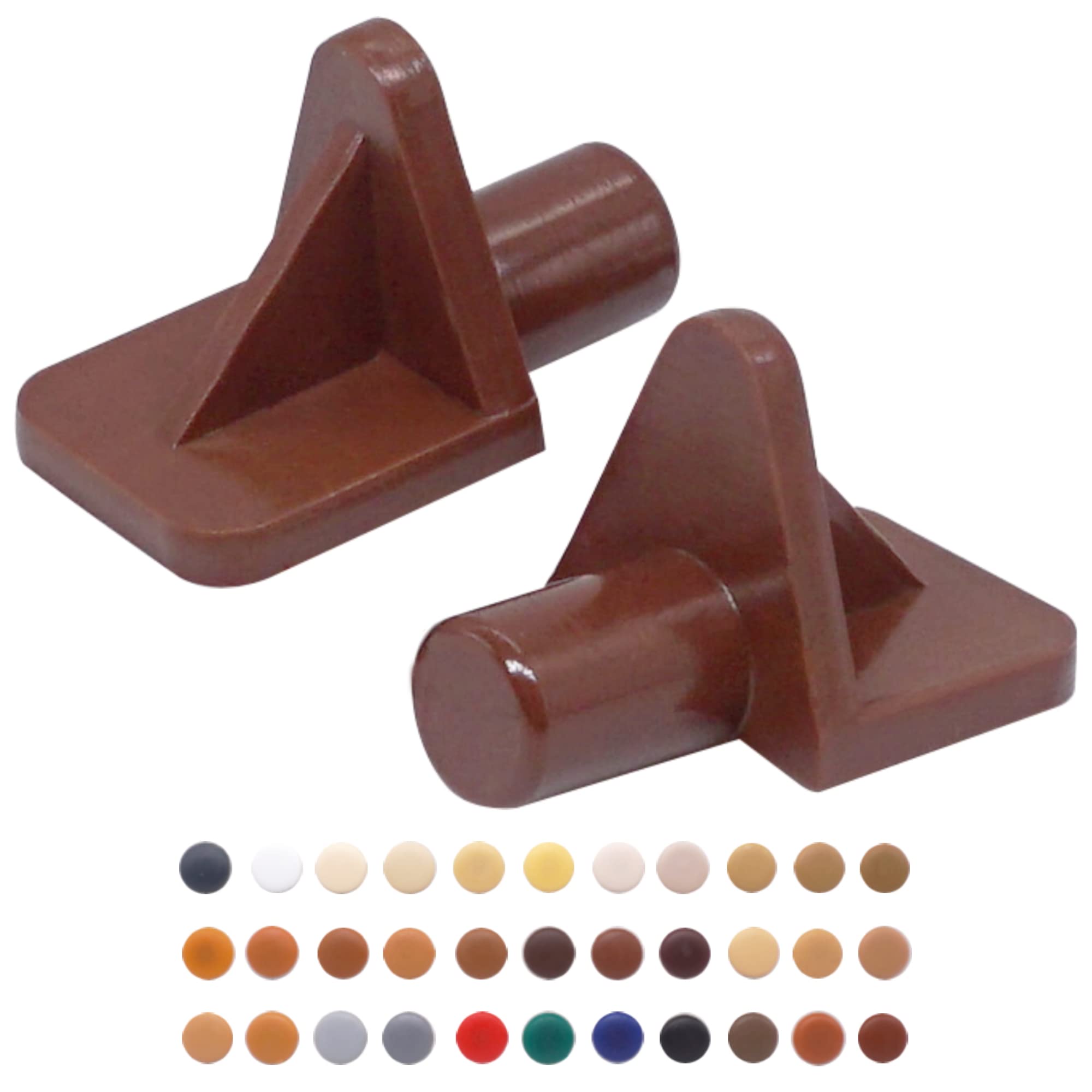 SKIR'CO (50 pcs) Shelf Support Pegs 5 mm, Plastic Shelf Support Pins, Shelf Brackets (50, Brown (S17)