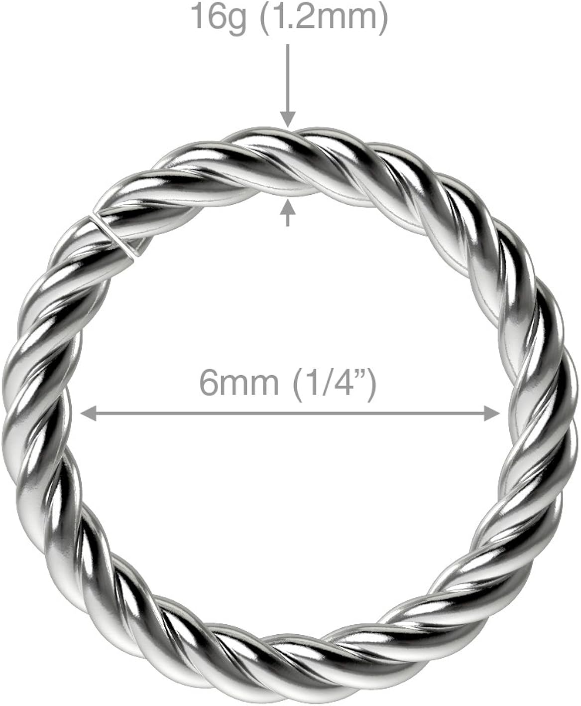 Bling Piercing Twisted Wire Seamless Nose Bar Ring 16g 1.2mm Adjustable Lip Hoop Fitted Earings Endless Infinity Septum Bar 6mm - Image 3