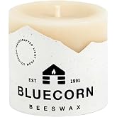 Beeswax Pillar Candle, Ivory White, 3x3, 1 Count | 100% Pure Natural Bees Wax, Unscented, Clean Burning & Dripless, Long Last