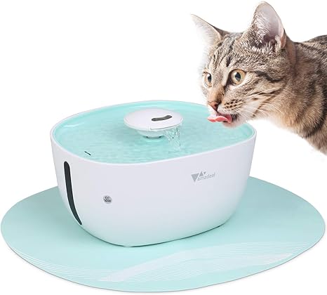Amzdeal 22l Fontaine à Eau Pour Chat Et Chien Saine Et Silence Distributeur Eau Avec Filtre Fontaine à Fleurs Automatique Pour Chat 2 Formes
