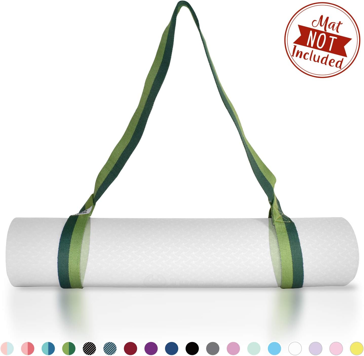 Yoga Mat Strap [MAT NOT Included] (15+ Colors, 2 Sizes Options) with Extra Thick, Durable and Comfy Delicate Texture | The Must-Have Multi-Purpose Strap/Carrier for Your Yoga Mat, Exercise Mat