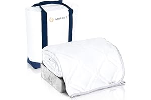 Aricove Cooling Weighted Blanket for Adults, 15 lbs, Full/Queen Size Weighted Blanket, 60x80 inches, Silky Soft Bamboo Viscose, Machine Washable, White