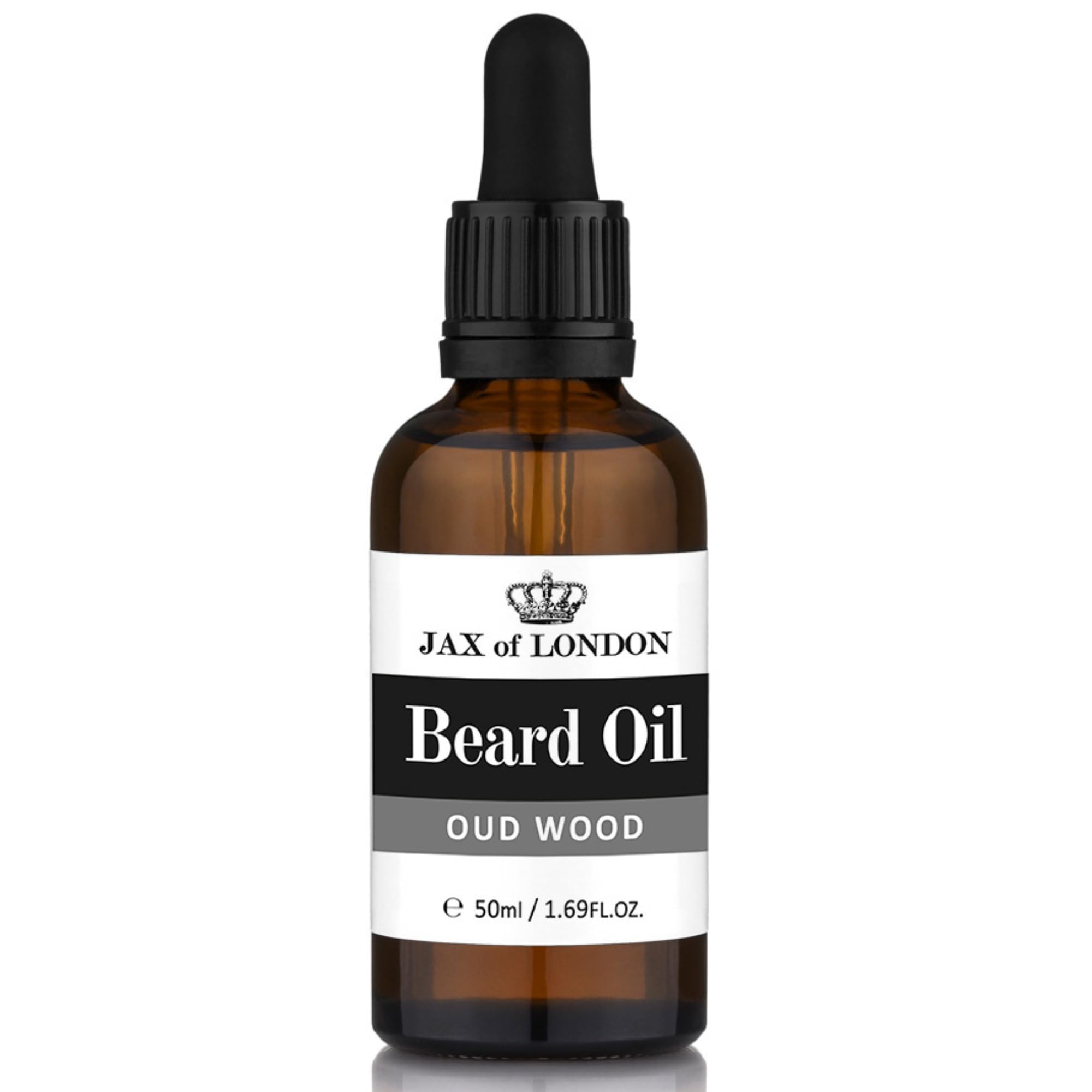 Jax of London Oud Beard Oil for Men – Luxury Agarwood Fragrance Inspired Grooming Oil – Softens, Conditions & Promotes Healthy Beard Growth – Non-Greasy Natural Oils – Made in UK – 50ml