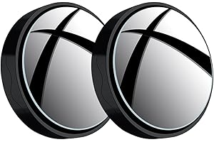 2 Pack Uction Cup Car Convex Blind Spot Mirror, 2025 New 360° Wide Angle Convex Rear View Mirror | Removable Side Mirror for 