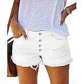 Dwnipkq Women’s Ripped Mid Rise Denim Shorts Stretchy Casual Raw Hem Summer hot Jean Shorts