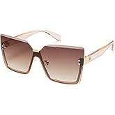 SOJOS Trendy Square Oversized Sunglasses Womens Big Rimless UV400 Ladies Shades SJ1160