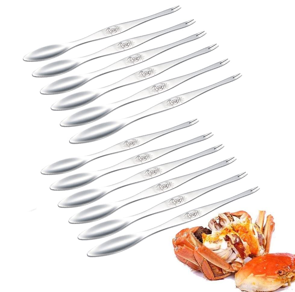 Seafood Forks Picks, Crab and Lobster Picking Tools Stainless Steel Pack of 12