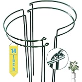 WooWellGoGoGo Snake Plant Support Stake - Half Round Peony Stake and Support, Heavy Duty Hydrangea Support Cage, Half Moon Houseplant Support Ring for Potted Indoor Plants (4 Pack, 14x8Inch)