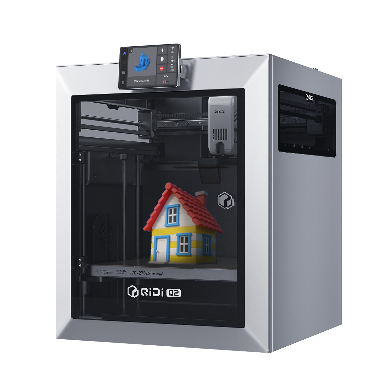 Photo 1 of ****OPENED FOR INSPECTION***QIDI Q2 3D Printer 2025 Upgrade, Enclosed FDM with 65? Heated Chamber, Ultra Air Filtration, 600mm/s High Speed, AI Camera, Full Auto Leveling, 270x270x256mm Build Volume, from Beginner to Expert
