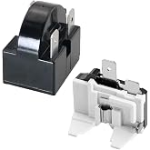 QP2-4R7 4.7 Ohm 3-Pin PTC Starter/Start Relay and Overload Kit | Compatible with Overload Protector Whirlpool, Frgidaire, Kenmore and Most Mini Fridges and Coolers Vissani Refrigerator Parts