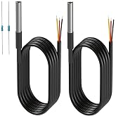 DROK 2 Pack Waterproof DS18B20 Temperature Sensor Probes with 2 Pack 4.7K ohm Resistors for Arduino Raspberry Pi DIY