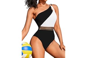 ChiaoLezhee One Piece Swimsuit, Color Block Tummy Control, Beach Sporty