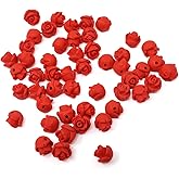 Honbay 50PCS 8mm Red Cute Acrylic Rose Flower Beads