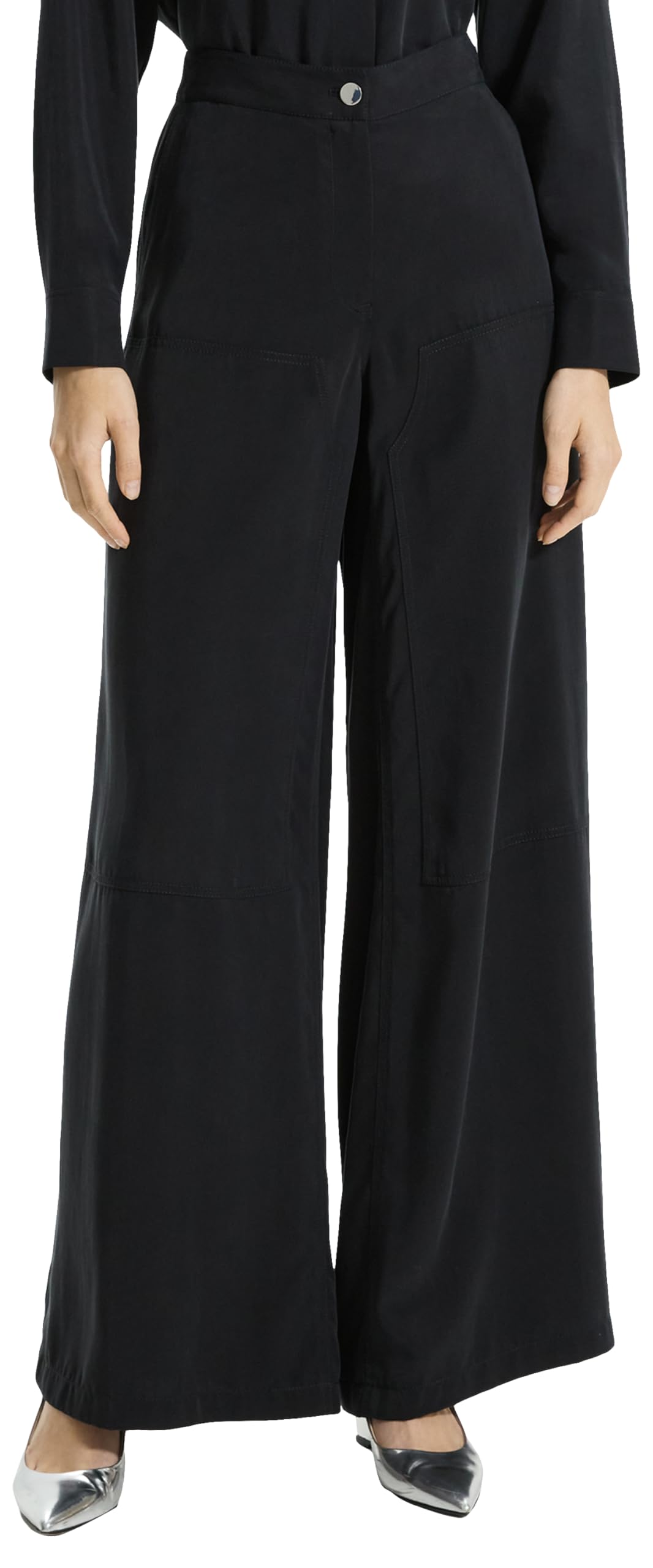 Photo 1 of Theory Women's Cargo Wide Pant, Black, 12