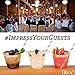 DLux 9 oz Rose Gold Rim Plastic Cups with Paper Straws - 100 Elegant Reusable Clear Rimmed Cocktail & Dessert Tumblers for Weddings & Special Events - Reusable - With Drinks Recipe eBook