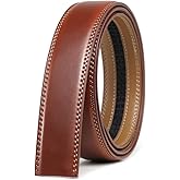 Founders & C Mens Leather Ratchet Belt Strap Only 1 3/8" Without Buckle,Replacement Strap Suitable for 40MM Slide Buckle