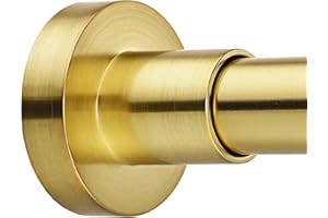 BRIOFOX Shower Curtain Rod Adjustable 18-78 Inch, Spring Tension Shower Rod No Drilling Non Slip, Brushed Gold