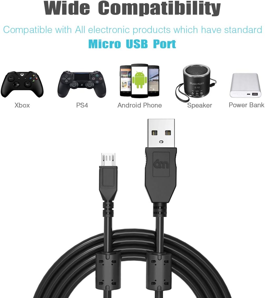6amLifestyle PS4 Controller Charging Cable, Extra Long 3M Micro USB Charger Cable Lead for Sony Playstaion 4 - Image 5