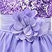 Weixinbuy Kids Girls Sequin Bowknot Sleeveless Summer Wedding Party Dress Purple 6-7Y