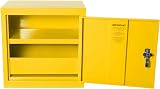 The Workplace Depot Hazardous Storage Cabinet Yellow Steel COSHH School Lab view 4