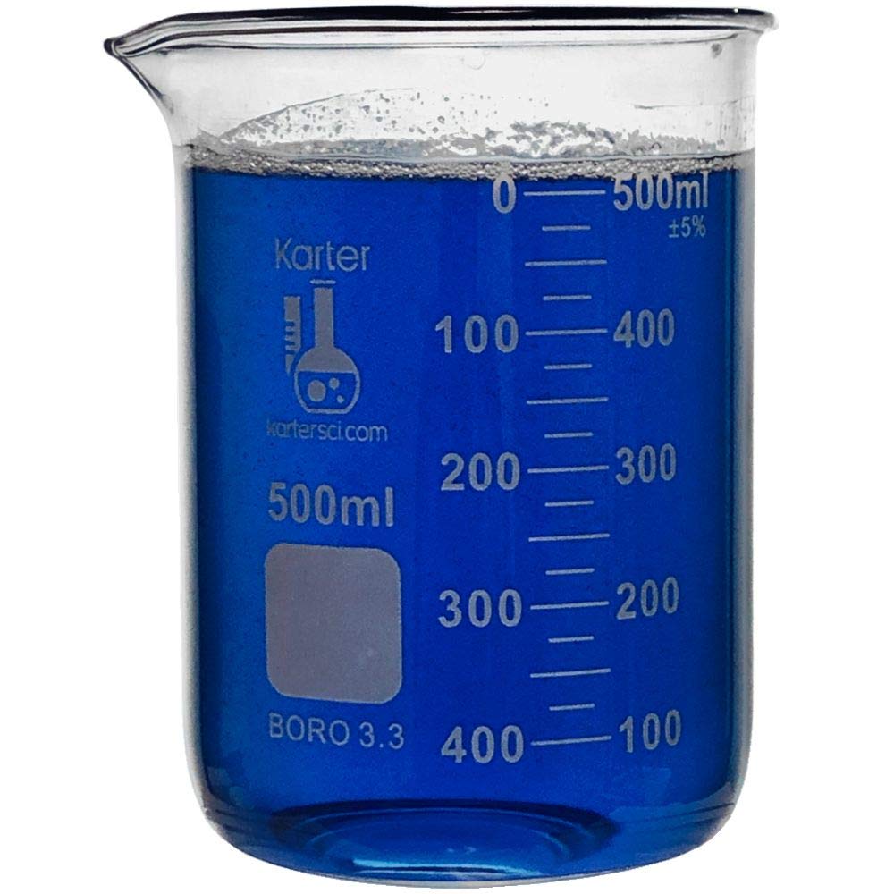 500ml Beaker, Low Form Griffin, Borosilicate 3.3