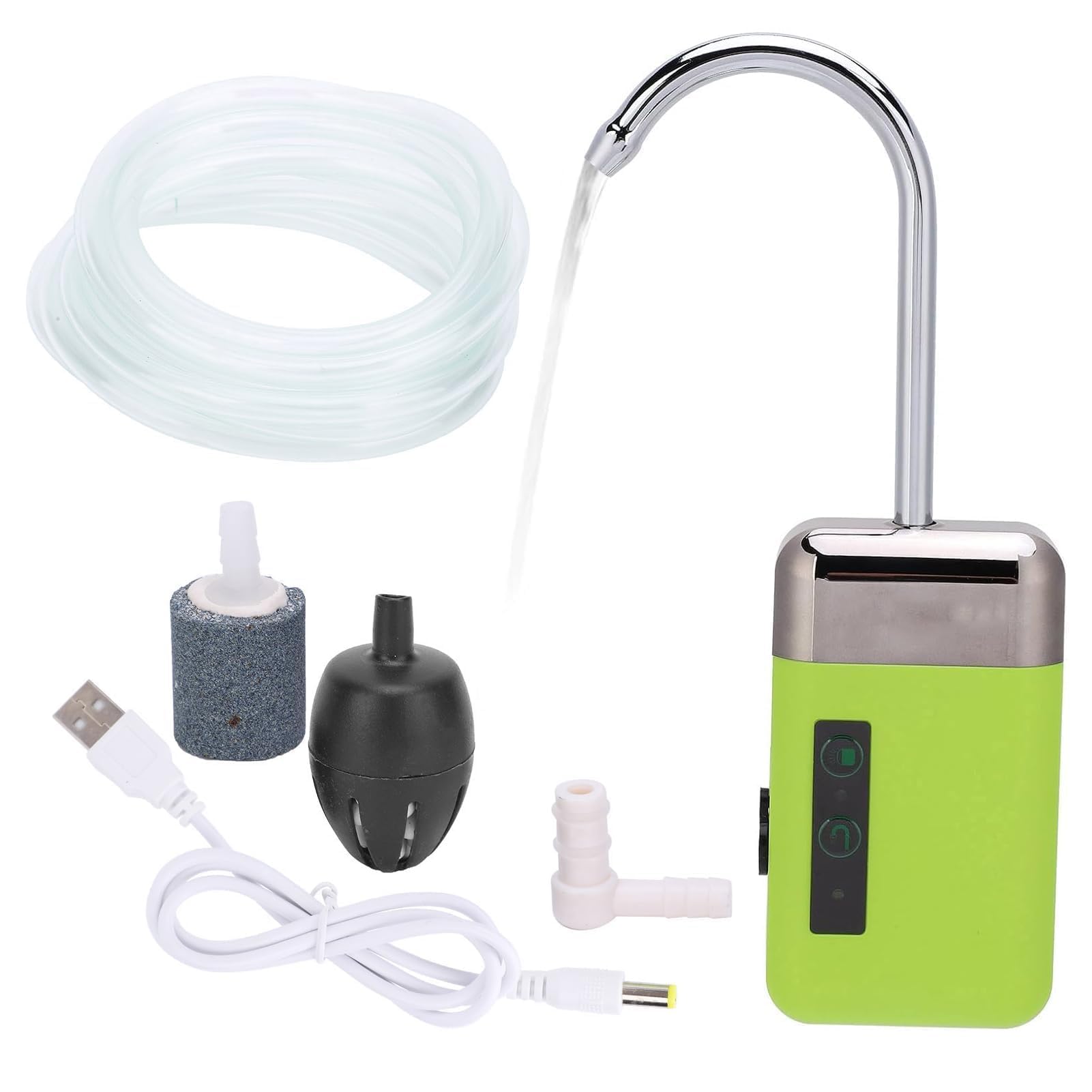 HERCHR Oxygen Pump, 3 Modes Oxygen Pump Triple Filtration OxygenPump Sensing Pumping Water LED Light Fishing Hands Washing Accessories for Fishing Water Pumping, Oxygenation, Lighting