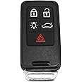 X AUTOHAUX Replacement Keyless Entry Remote Car Key Fob KR55WK49264 433Mhz for Volvo XC60 2010-2017 for Volvo XC70 2008-2016 5 Buttons with Door Key