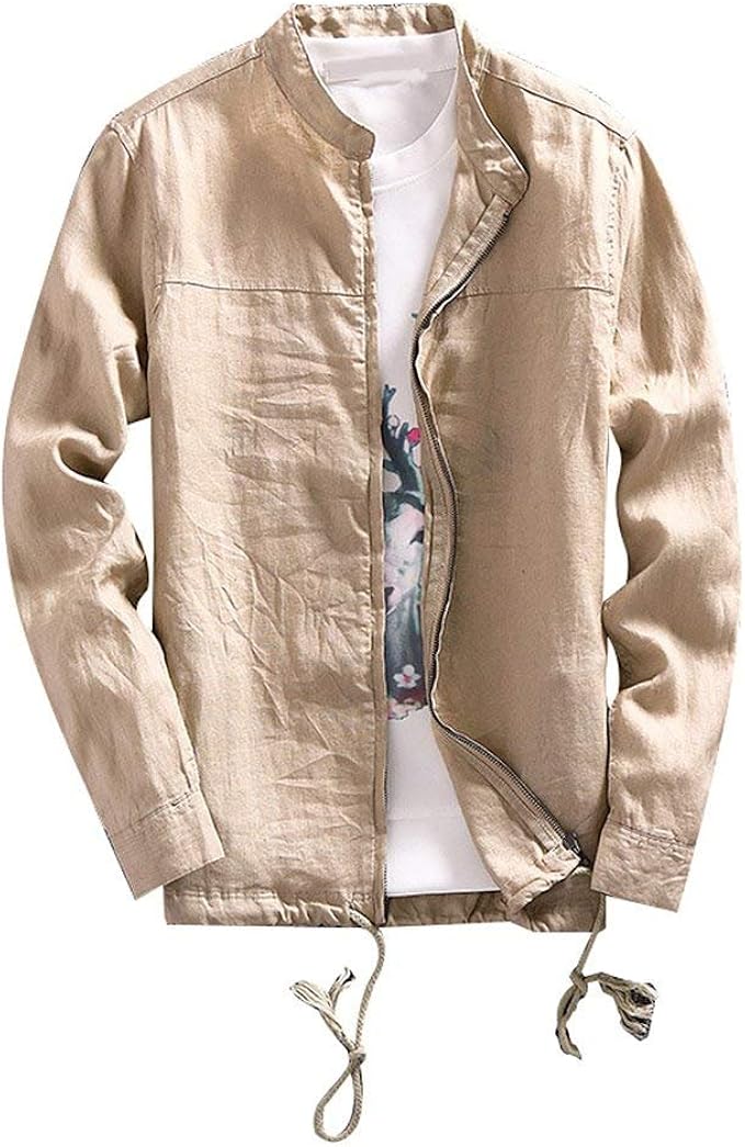 Amazon アンミダ Anmida ジャケット 麻ジャケット シャツ感覚の薄手綿麻 ブルゾン トップス 大人 メンズ 男性用 春夏 コート ジャケット 通販