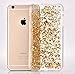 Blingy's iPhone 6/6S Case, Sparkling Gold Bling Bling Flexible Soft Clear Case with Gold Leaflets Built-in for iPhone 6/6S- Retail Packaging (Gold Flakes)