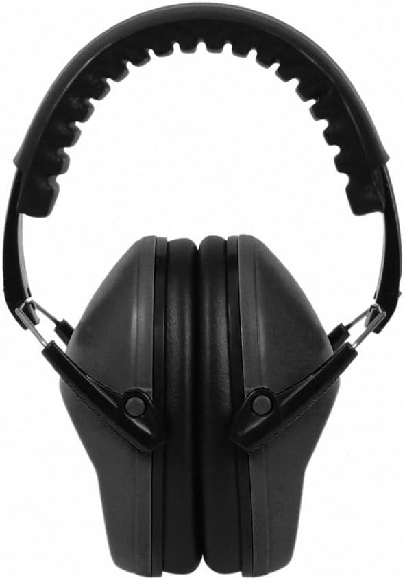 EAREST Noise Reduction Safety Earmuffs NRR 20dB Professional Hearing Protection Folding-Padded Ear Cups Shooting Hunting Protection with Carrying Bag for Kids Baby (Black) - Image 4