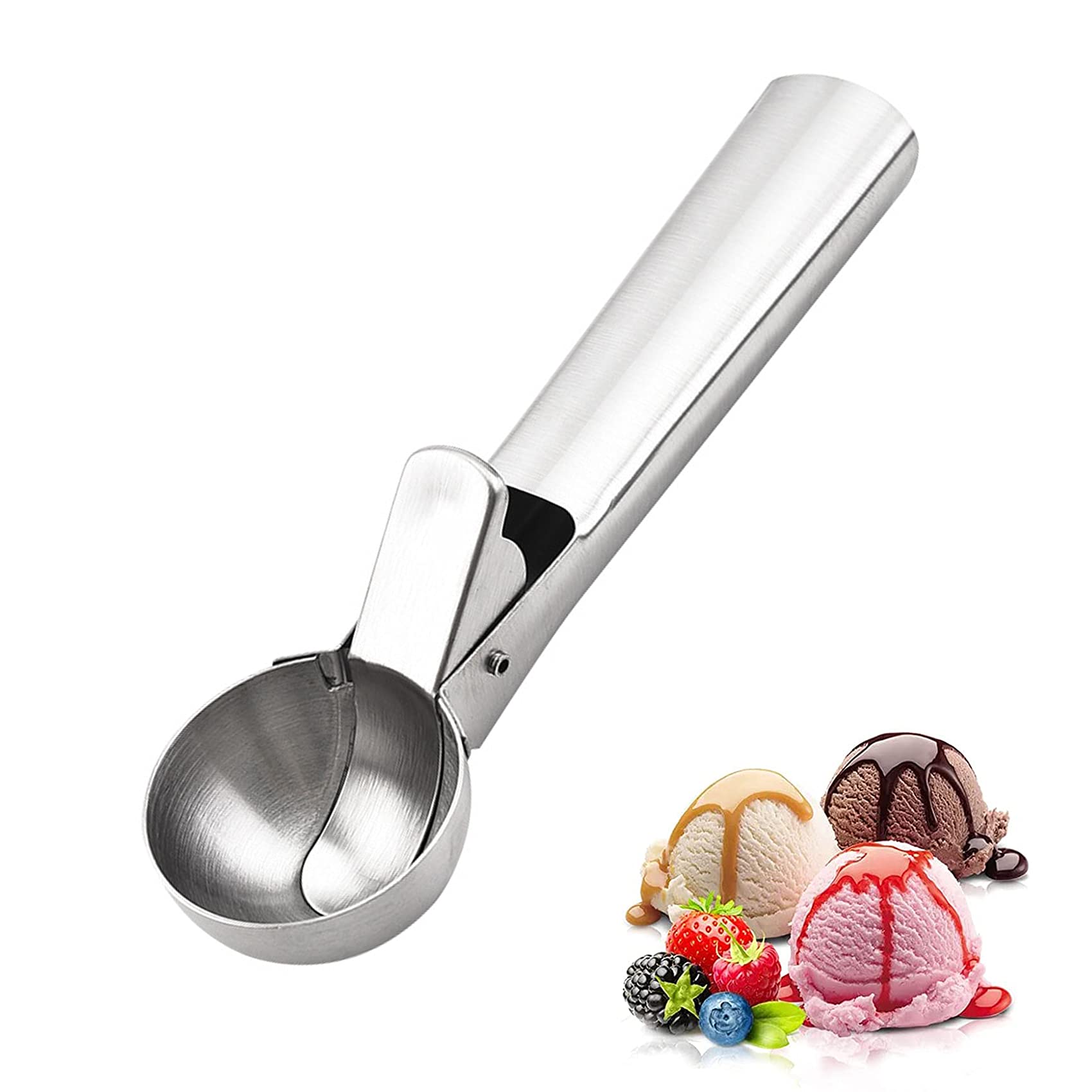 Rpanle Ice Cream Scoop, Icecream Scoop with Trigger Release, Easy Clean, for Gelato, Cookie Dough, Mashed Potatoes and Muffins