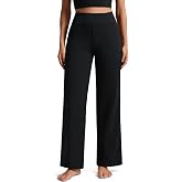 CRZ YOGA Wide Leg Yoga Dress Pants Pockets 30" | Gentle Compression, Casual, Faux Fly, for Women