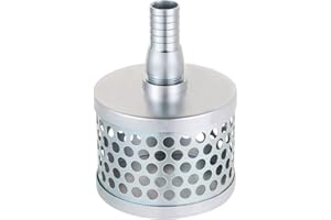 DAZZLEIMART Round Hole Suction Strainer Filter for Pumps with Hose Connector, Carbon Plated Steel Basket Water Suction Filter, with NPT Female Thread, Reduces Solids Entering Pump