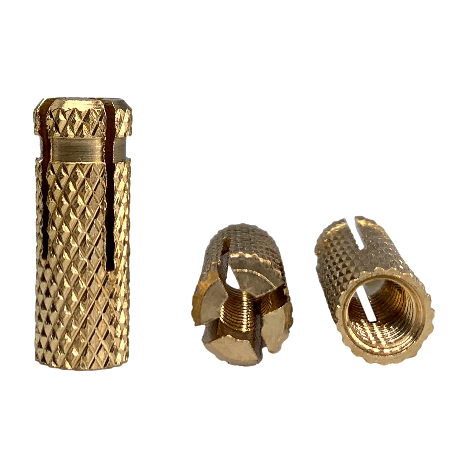 Marcopol (Pack of 50 pcs) Brass Drop in Anchors M6 x 22 mm, Expansion Bolt Sleeve, Concrete Masonry Brick Anchor, Expansion Dowels (50, M6 x 22 mm), Yellow