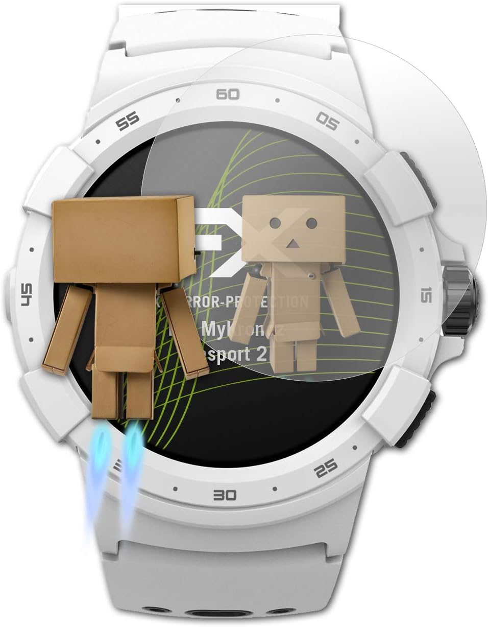 atFoliX Screen Protection compatible with MyKronoz Zesport 2 Mirror Screen Protection, mirror effect FX Mirror Protective film