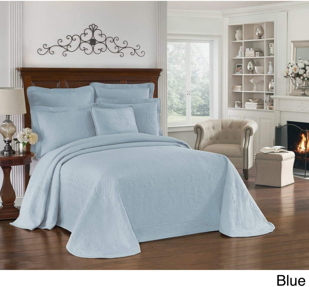 AW 1pc 102 X 120 Sky Blue Oversized Bedspread Queen Floor