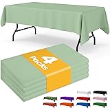 Niuara Sage Green Plastic Table Cloth - 4 Pack