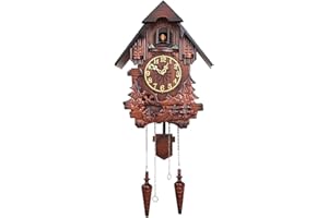 ARTISAM Wooden Cuckoo Clock, Vintage Grandfather Clocks for Wall, Decorative Old Fashion Bird Clock with Volume Adjustable & Night Mode, Coo Coo Pendulum Clocks Wall, Antique Home Decor Gift