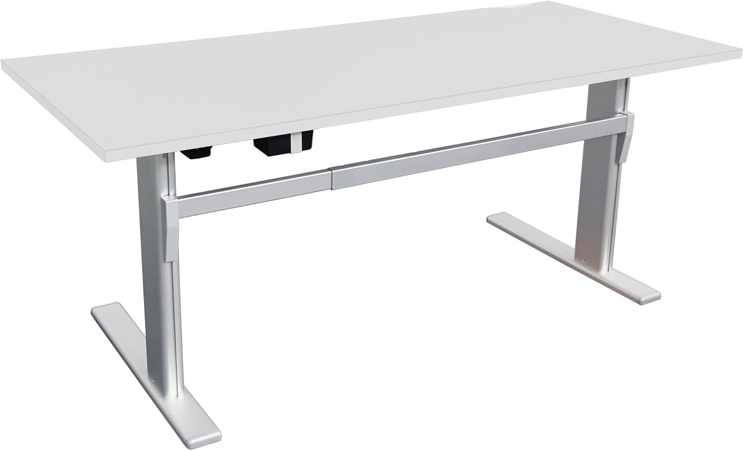 Dila GmbH Schreibtisch mit Höhenverstellung in Lichtgrau Ergonomisch Elektrisch B 180 cm x T 80 ...