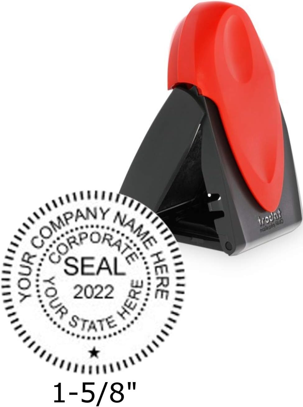 Mobile Printy Company Stamp Seal with Self Inking Ability, 1.6 x 1.6 Inches, Red, 1 Count (9440) (Corp)