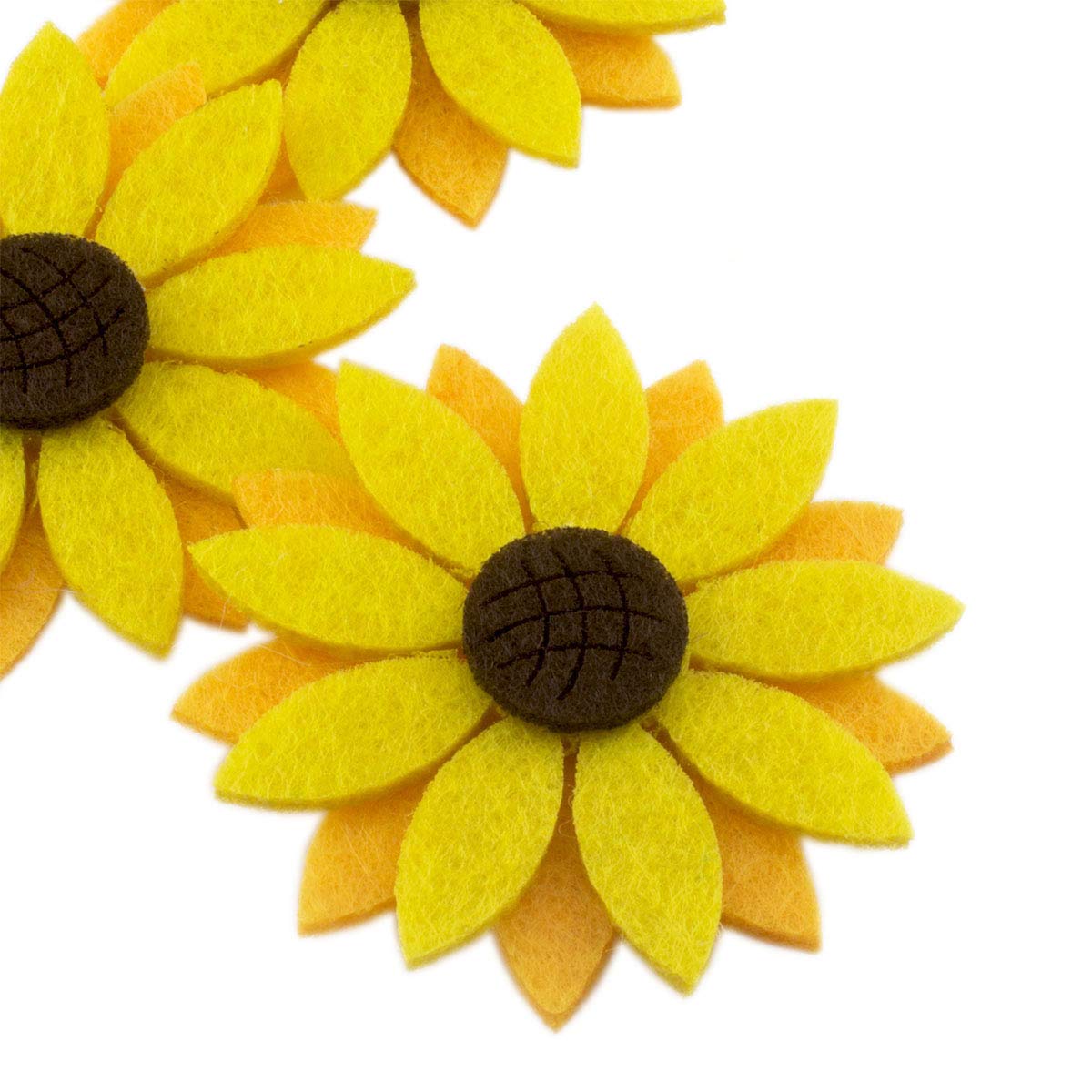 Summer-Ray 20pcs 2" Triple Layered Felt Laser Sunflower Cutout Embellishment