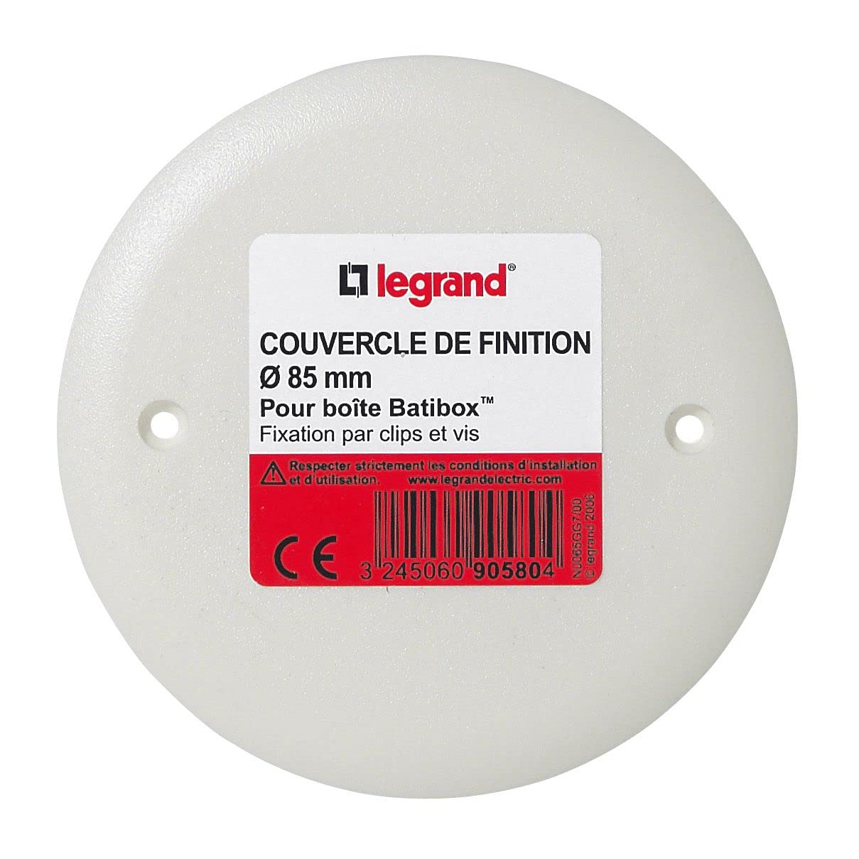 Legrand LEG90580 Round Cover Plate Diameter 85 mm