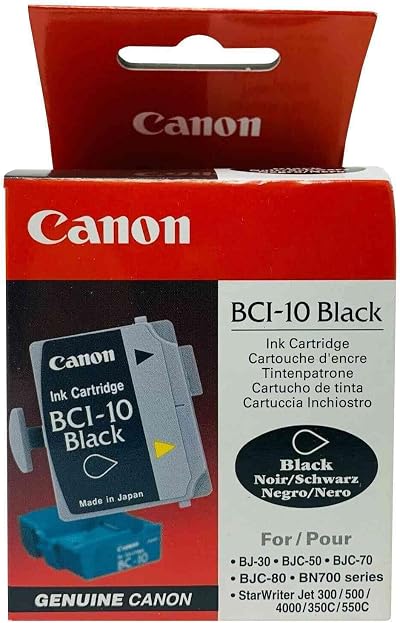 Canon Black Ink Cartridge (3 Pack) BCi10 for BJ-30, BJC-85, Apple Stylewrite