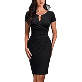 AISIZE Women's Classic Keyhole Neck Wrap Cocktail Party Sheath Dress