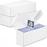 DEDC 3-Pack Trading Card Storage Box for Toploaders, Semi-Rigid &amp; Magnetic Card Holders, White Corrugated Cardboard Collection Organizer for TCG, Baseball &amp; Sports Cards (1050 ct)