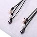 3 Cultured Pearls Pendant Necklace on Black Suede Leather Cord Beaded Y-Shaped Jewelry for Women Black