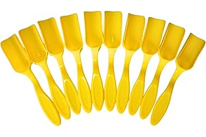 10Pcs NINGDAN Mini Shovel,Plastic Mini Gardening Shovel Spoons Soil Scoops,Cultivation Digging Transplanting Tools for Succulents Potted Flowers,Milk Powder/Coffee Beans Scoops (All Yellow)