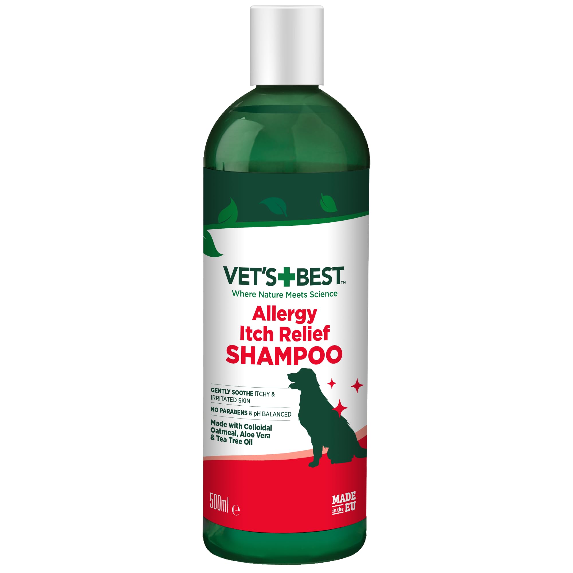 Vet's Best Allergy Itch Relief Dog Shampoo, Cleans and Relieves Discomfort from Seasonal Allergies, Gentle Formula 500ml